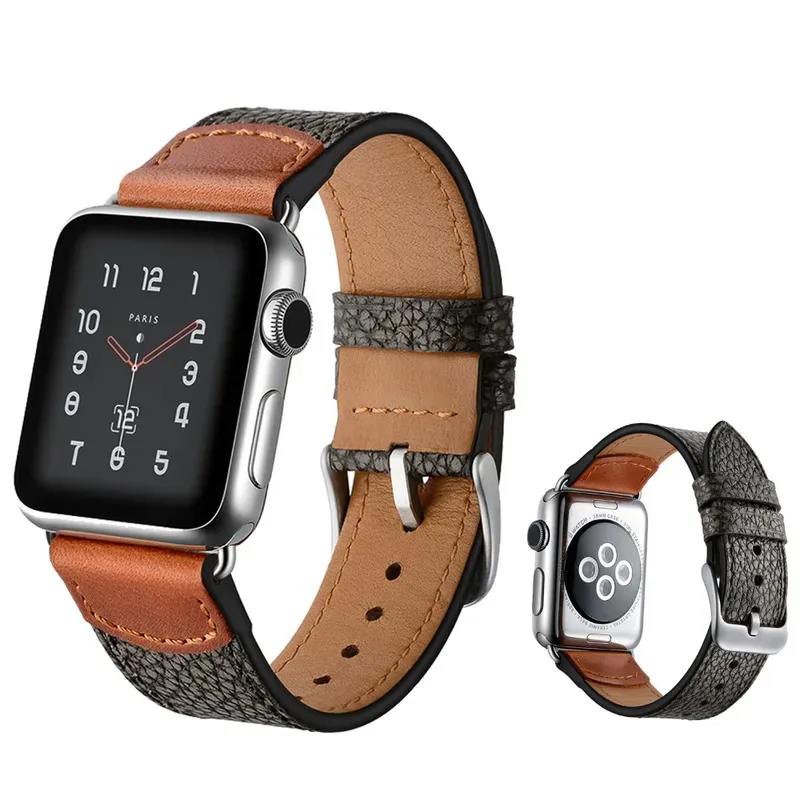 

Leather strap for Apple watch band 44mm 40mm 45mm 49mm 41mm 42mm 38mm Stone pattern bracelet iwatch series 9 8 7 6 5 se ultra 2