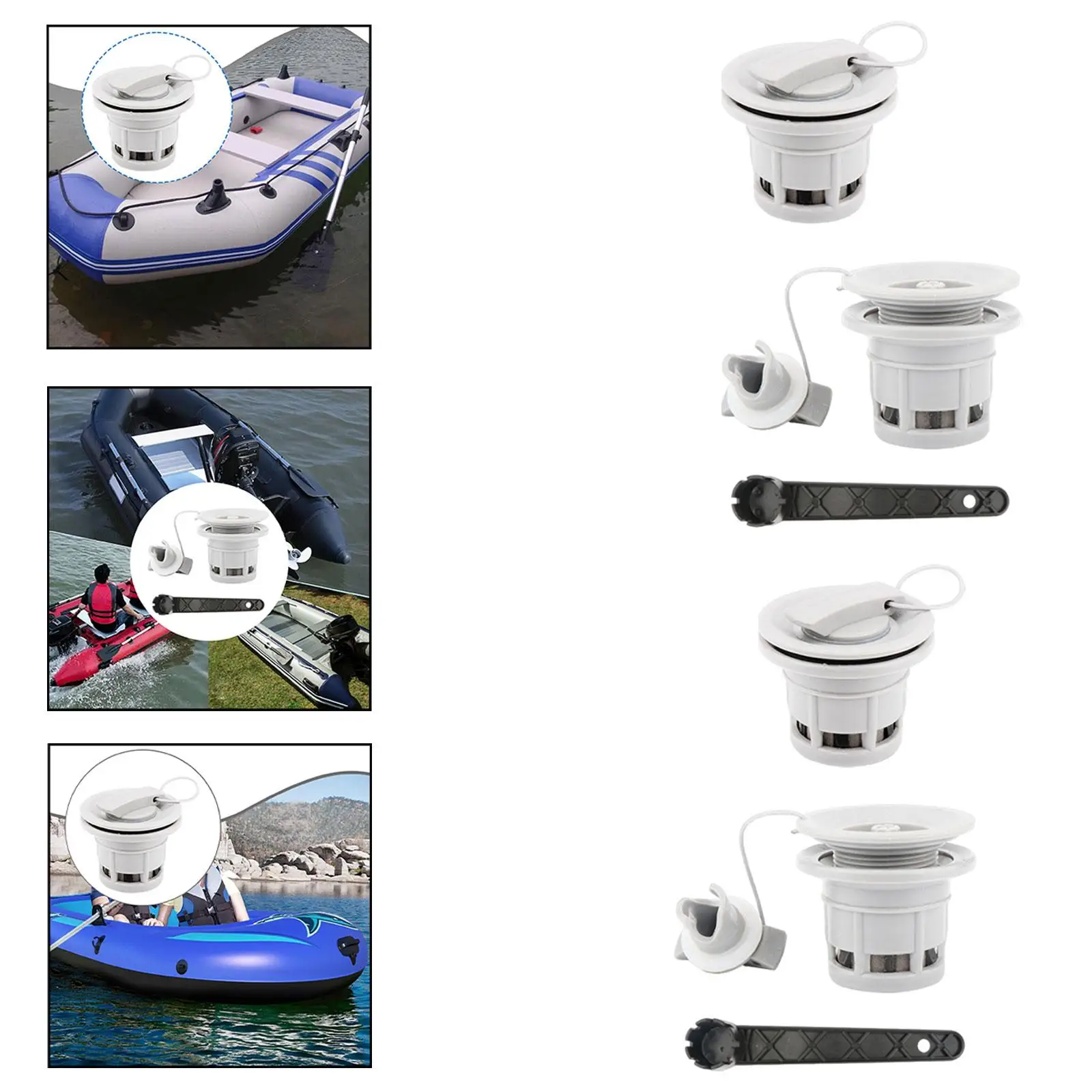 Inflatable Boat Valve Double Seal Airtight Cap for Kayak Canoe Yacht Dinghy Accessories Replacement PP Material