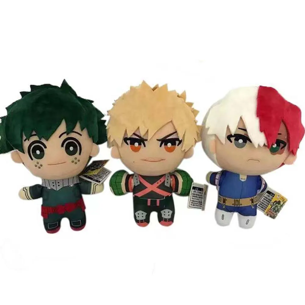 25CM Anime My Heroes Academy Plush Toy Cartoon Izuku Midoriya Katsuki Bakugou Shouto Todoroki Stuffed Doll Children's Gift