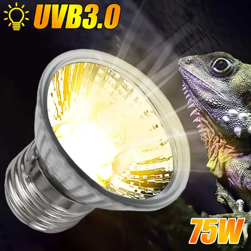 4/1Pcs Reptile Pet Heating Lamp Lizards Temperature Controller Lamp Bulb Turtle Basking UVB Heating Light Thermostatic 25/50/75W