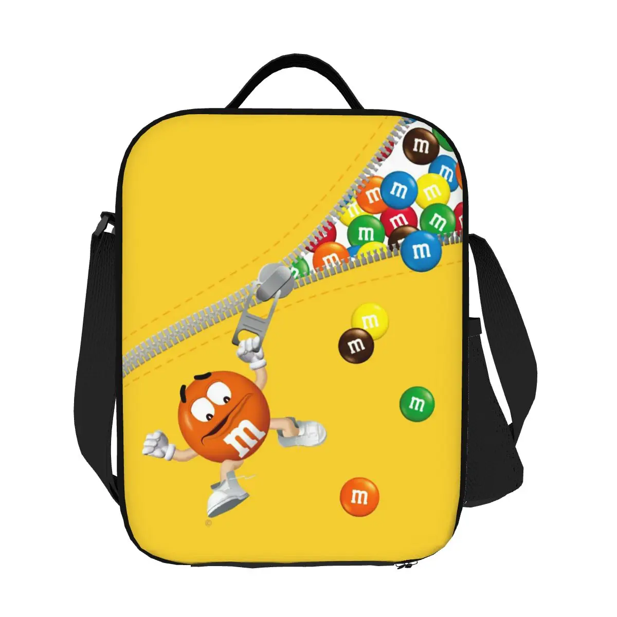 Bolsas de almuerzo con aislamiento térmico de personajes de dibujos animados de caramelo de Chocolate MMS personalizadas, bolsa de almuerzo reutilizable para almacenamiento de caja de comida Bento
