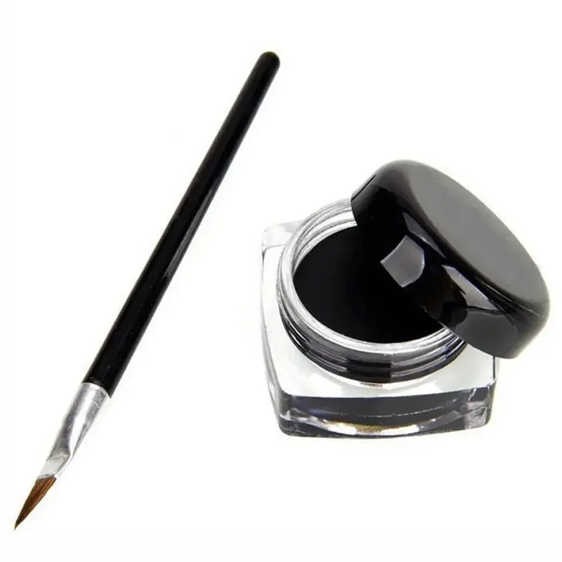 5g Black Waterproof Eyeliner Cream Make Up Beauty Comestics Long-lasting Eye Liner Gel Makeup Tools for Eyeshadow with Brush