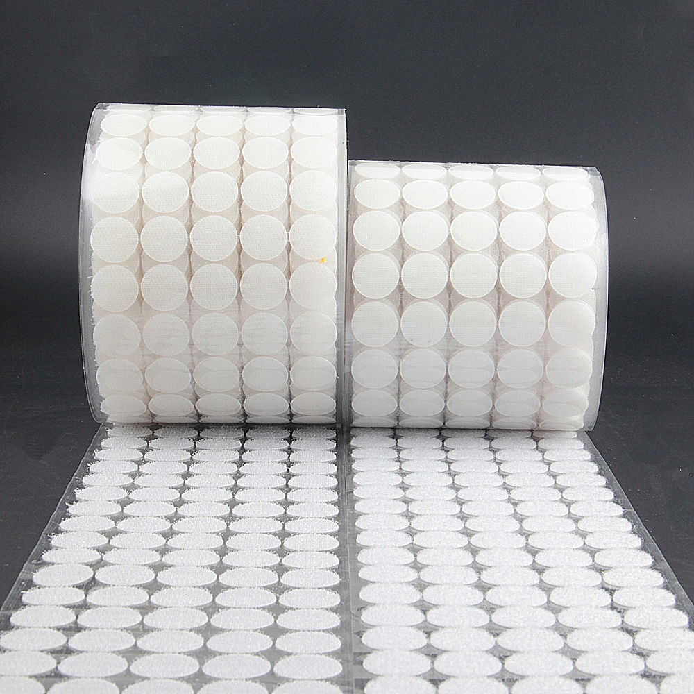 1000 Paar Zelfklevende Bevestigingsband Dots 10/15/20Mm Schijfkleefstof Sterke Lijm Magische Sticker Ronde Bevestiger Haak En Lus Tape