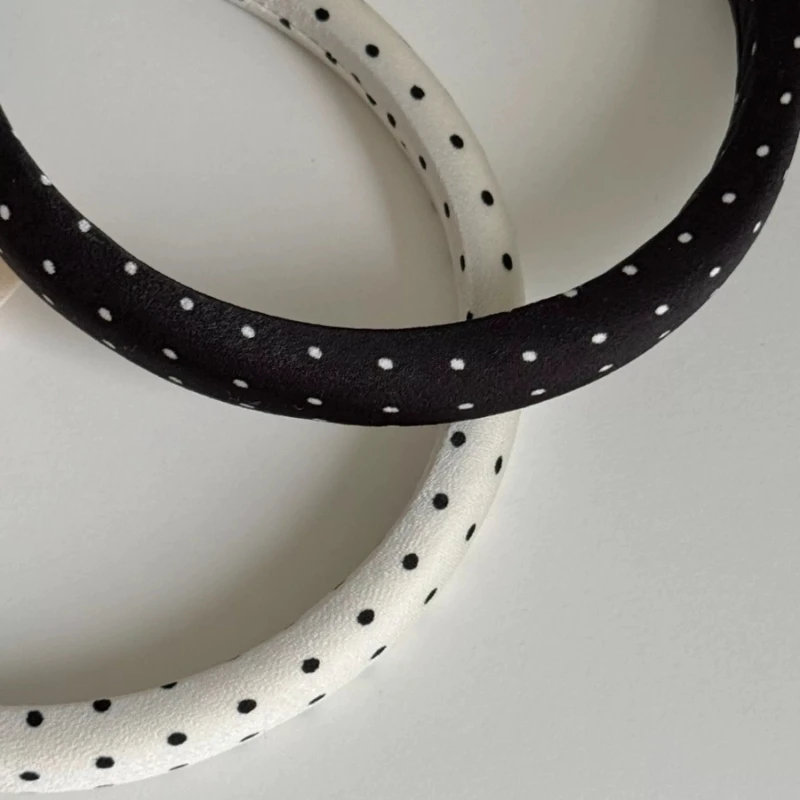 Retro Satin Polka Dot Sponge Headbands for Woman Fashion Temperament Hair Hoop Wash Face Hair Band Female Party Hair Accessories