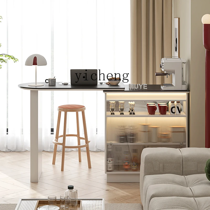 ZZ minimalist telescopic bar counter integrated cabinet solid wood partition small apartment living room side cabinet