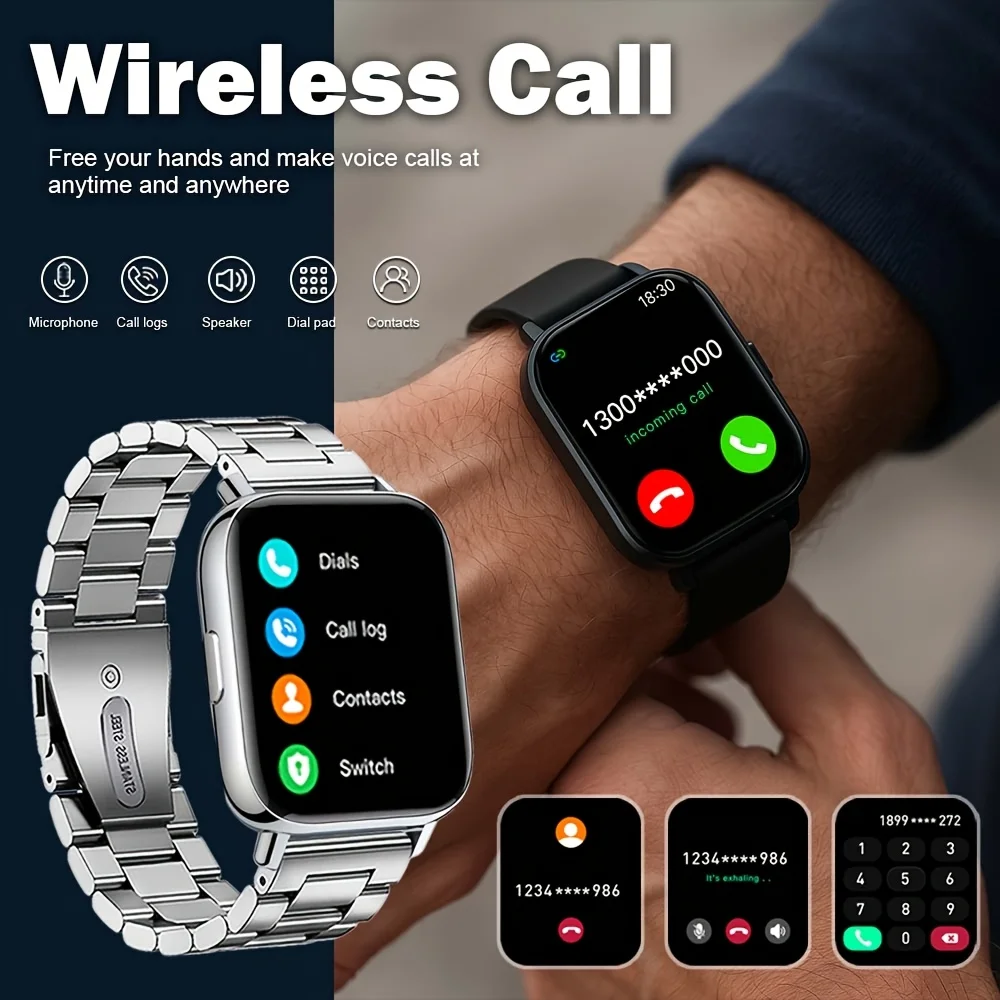 ساعة ذكية للرجال والنساء - جهاز تتبع اللياقة البدنية متعدد الوظائف مع مكالمة/رسالة/الطقس/الإنذار/جهاز تحكم عن بعد للكاميرا، تعمل بمنفذ USB #6