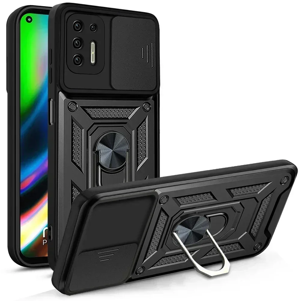 Case for Motorola Moto G9 Plus Shockproof Bumper Armor Camera Protective Magnetic Holder Ring Cover for Moto G 9 Play E7 Plus