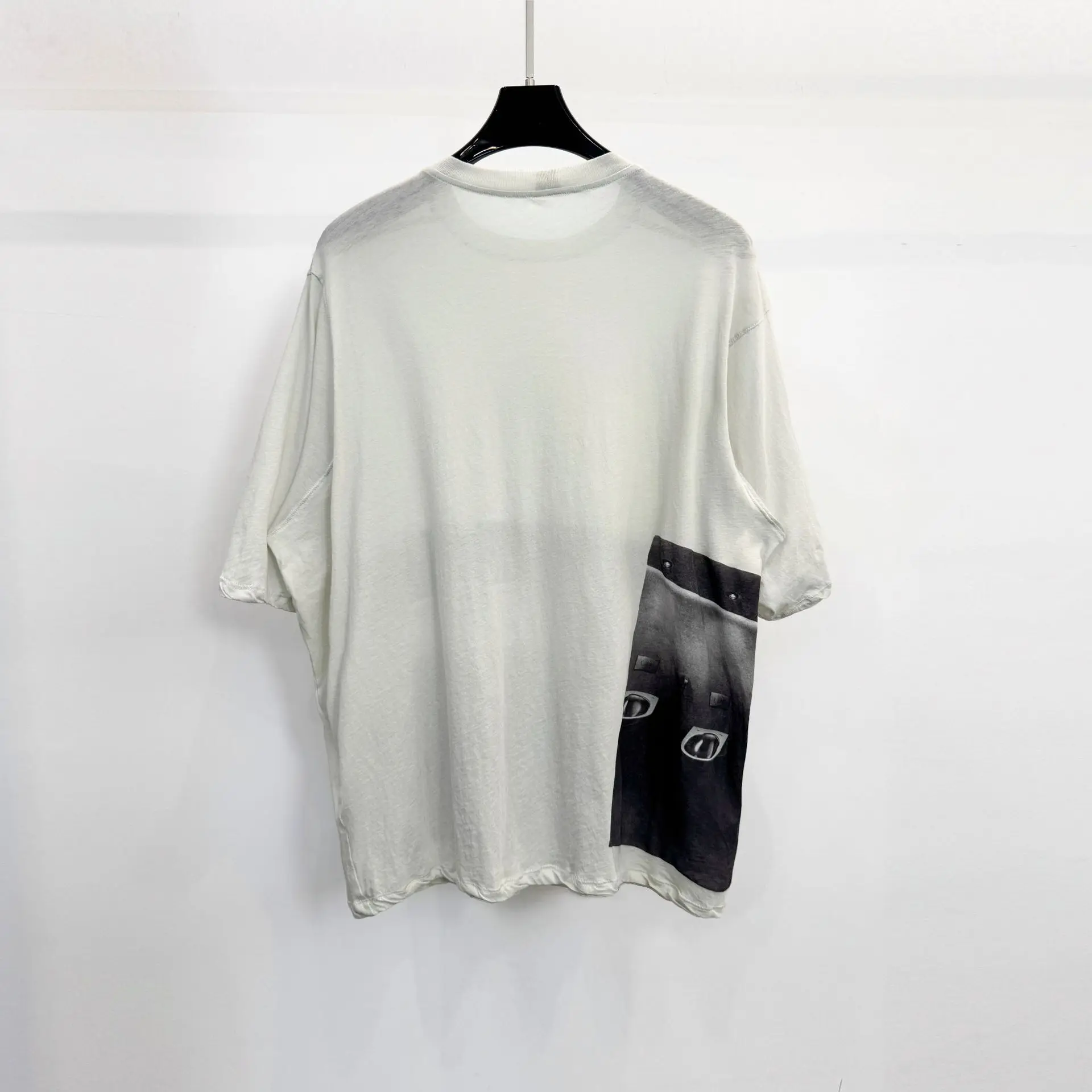 High Street Dark Style Men Short Sleeve T-Shirt Pure Cotton Patchwork Loose Casual Comfortable Daily Wear Men's Clothing