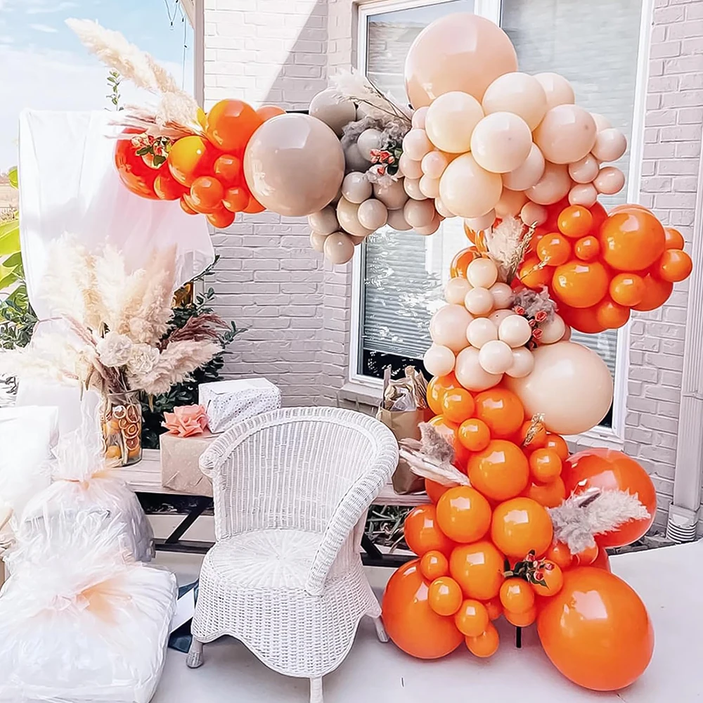 Pomarańczowa łuk balonowy girlanda zestaw pomarańczowy lateksowy balon Happy Kid Birthday Party Baby Shower ślubna dekoracja ślubna prysznic Globos