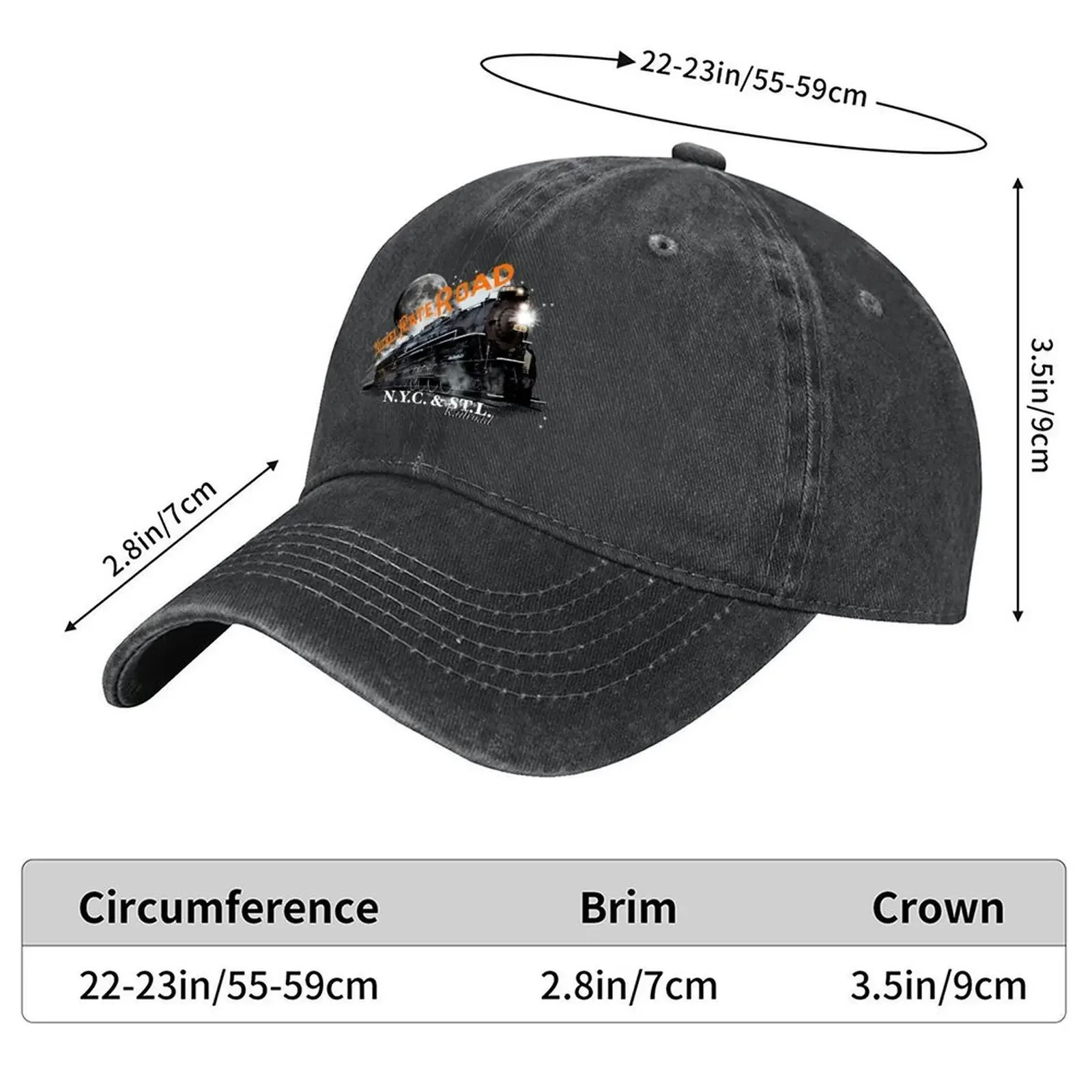 New The Legendary Nickel Plate Road 765 Steam Locomotive by Motormaniac Baseball Cap Sunhat Visor Snap Back Hat Rave For Men Wom