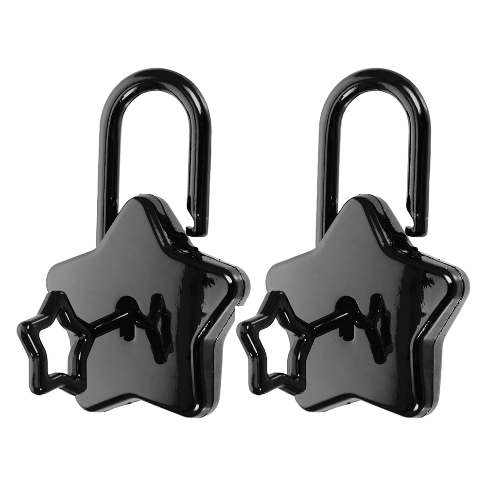 

2PCS Pentagram Lock Vintage Zinc Alloy Padlock for Jewelry Storage Travel Luggage Gym Locker Key Locks Durable Easy