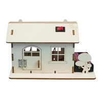 Science Invention Experiment Material Kids Toys Wooden Puzzle Cabin Jigsaw Architecture House DIY Manual Assembly Handmade Toy