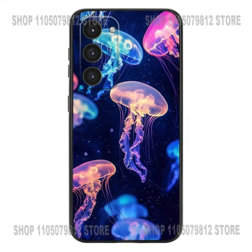 Grappige Kwallen Telefoon Case Voor Samsung Galaxy A20,21s,22,31,32,52,53,72,73,80,91 Zachte Siliconen Zwarte Cover