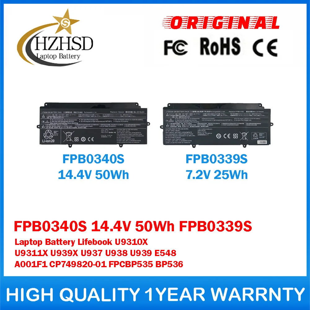 

FPB0340S 14.4V 50Wh FPB0339S 7.2V 25Wh Genuine Original Laptop Battery For Fujitsu Lifebook U9310X U9311X U939X U937 U938 U939
