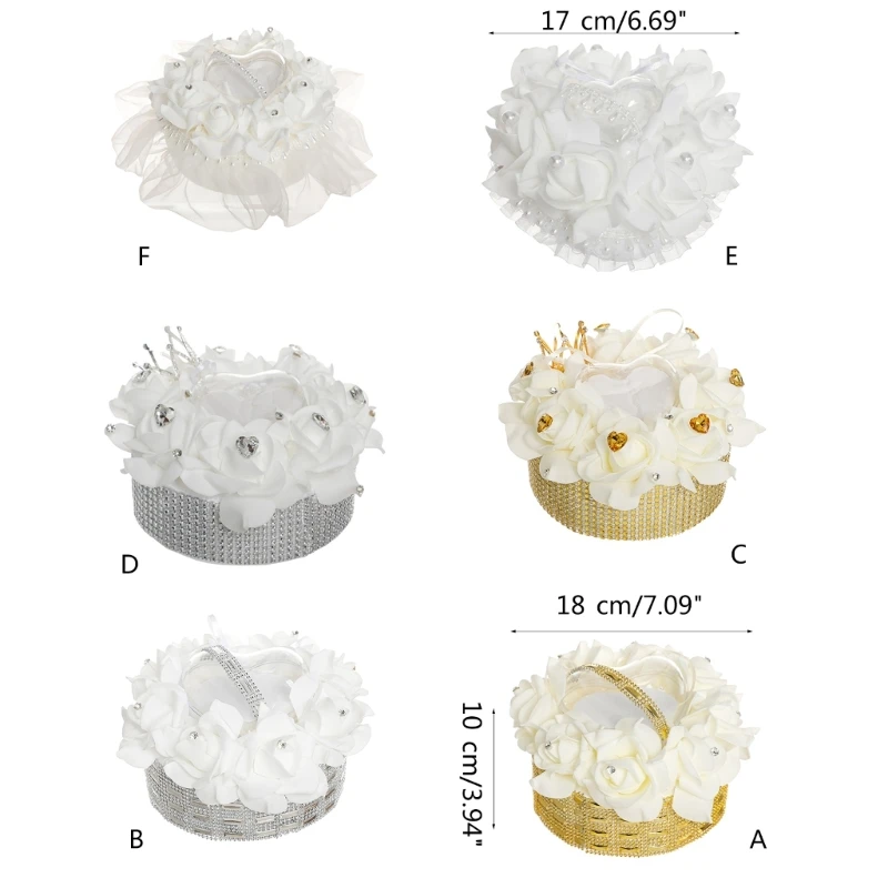 Unique Storage Case Simulated Flower Rings Holder Heart Rings Storage Box Stylish Jewelry Presentation Case Dropship