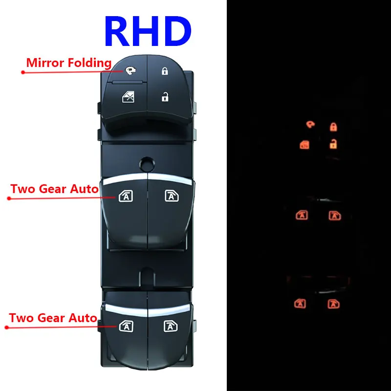 

For Nissan X-Trail T32 Murano 2014-2020 Serena C27 Auto LED Light Backlight Power Window Button Switch RHD Right Hand Driver