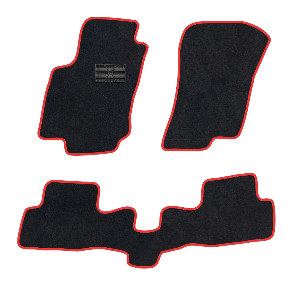 

Автомобильный коврик для Audi Q2 2016-настоящее полиэстеровая замша, противоскользящая черная подложка, красная отделка, край