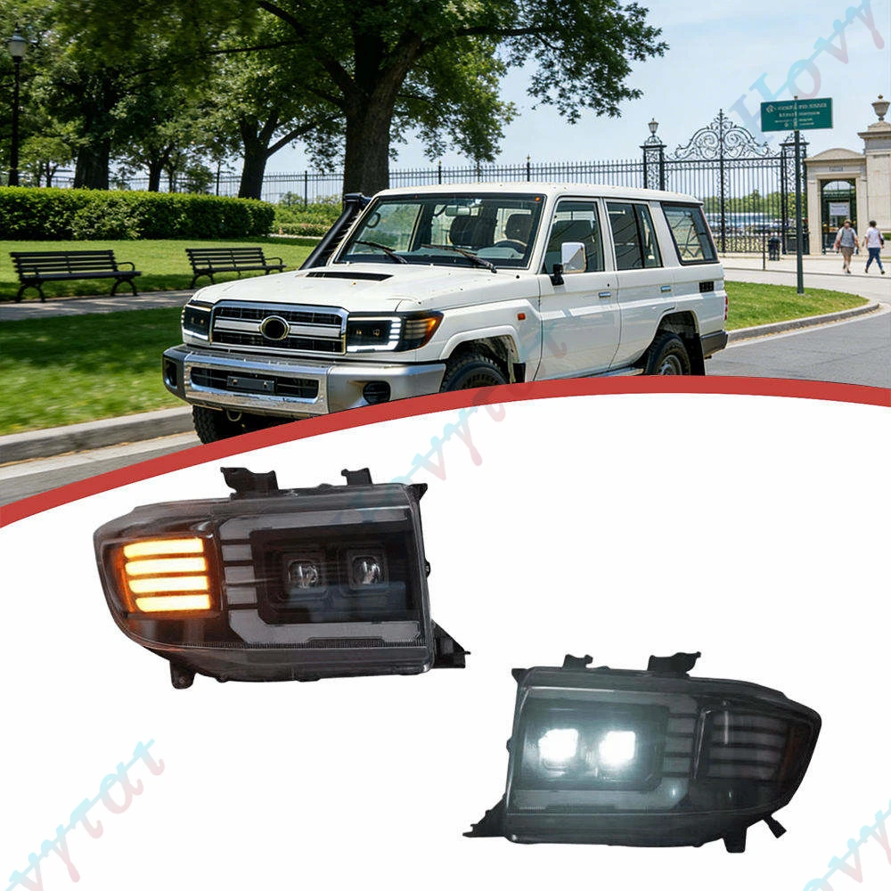 LED Headlights For 2007-2022 TOYOTA Land Cruiser 70 Series LC71 LC76 LC70 LC79 j7 LED Headlamps Front Lamps Turn Signal Lights