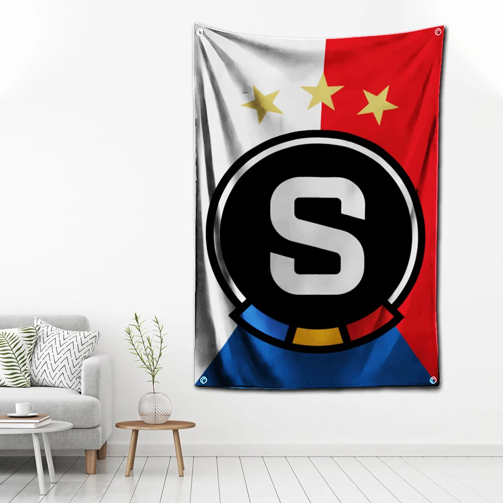 3x5 Ft AC Sparta Prahas Flag Polyester Digital Printing Banner Bedroom Tapestry for Football Club Wall Art Out Door Decoration