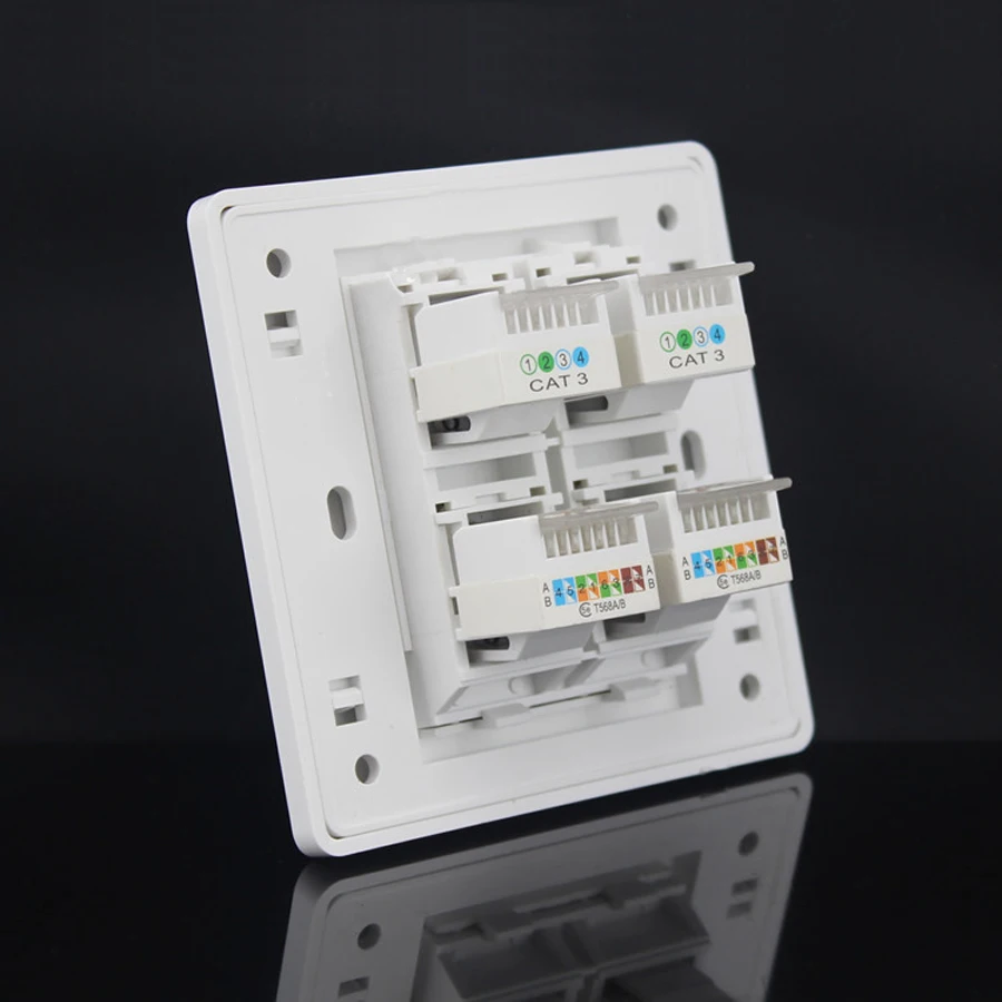 Gniazdo rj45 xintylink modułowe 4 porty rj11 cat5e cat6 biały Keystone pc panel ścienny beznarzędziowy panel linii telefonicznej 86mm — zdjęcie 7