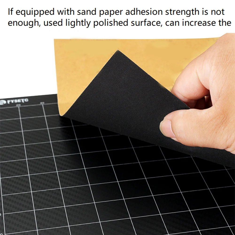 FYSETC hoja de acero de resorte PEI de doble cara, fibra de carbono + polvo 235x235mm para Ender 3V2/ Ender 3 Pro/Ender 3/Ender 5