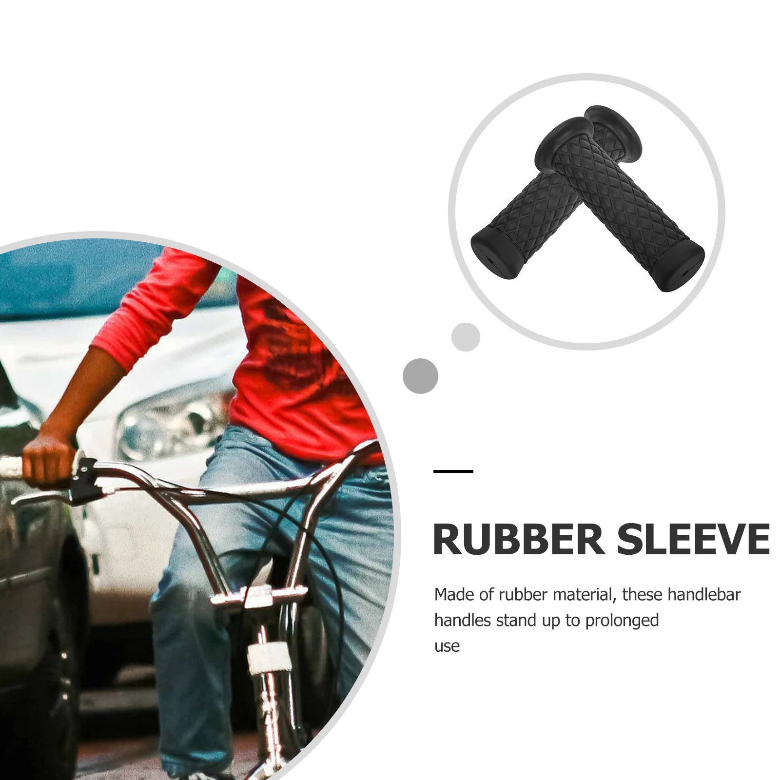 

2pcs Rubber Motorcycle Handlebar Grips Durable Replacement For Motorbike Accessories Enhanced Grip Comfortable Fit Easy