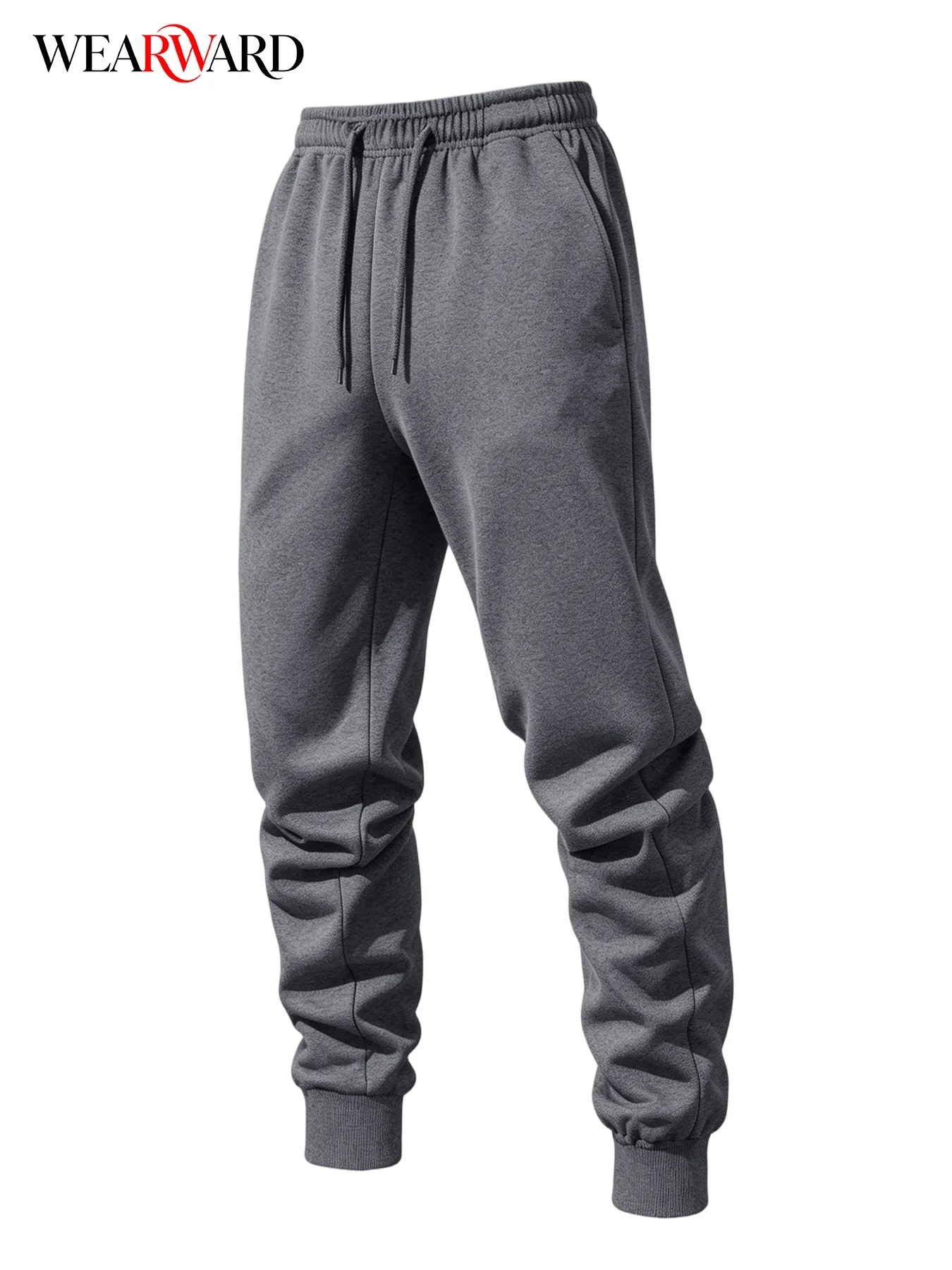 Men Ribbed Cuff Tapered Sweatpants Adjustable Drawstring Waist Casual Jogger Pants Multi Color Trousers With Pockets