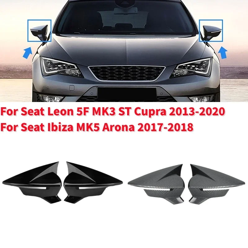 Pokrywa lusterka bocznego wstecznego samochodowe na siedzenie Leon 5F MK3 ST Cupra 2013-2020/dla Seat Ibiza MK5 Arona 2017-2018