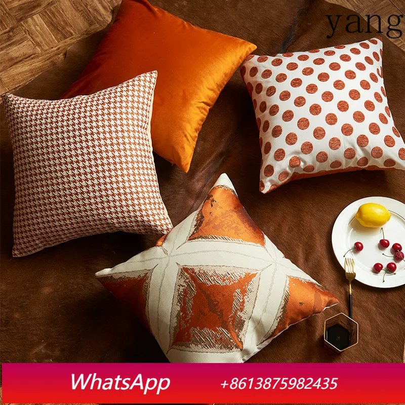 Yjq throw pillow model room cushion cover polka dot geometric solid color mixed sofa pillow cover