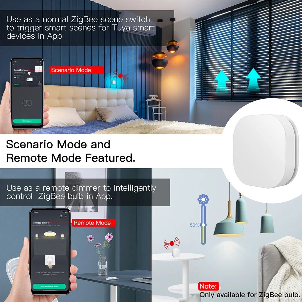 Tuya Zigbee 3.0 Switch Cellphone Remote Control Light Dimmer Device
