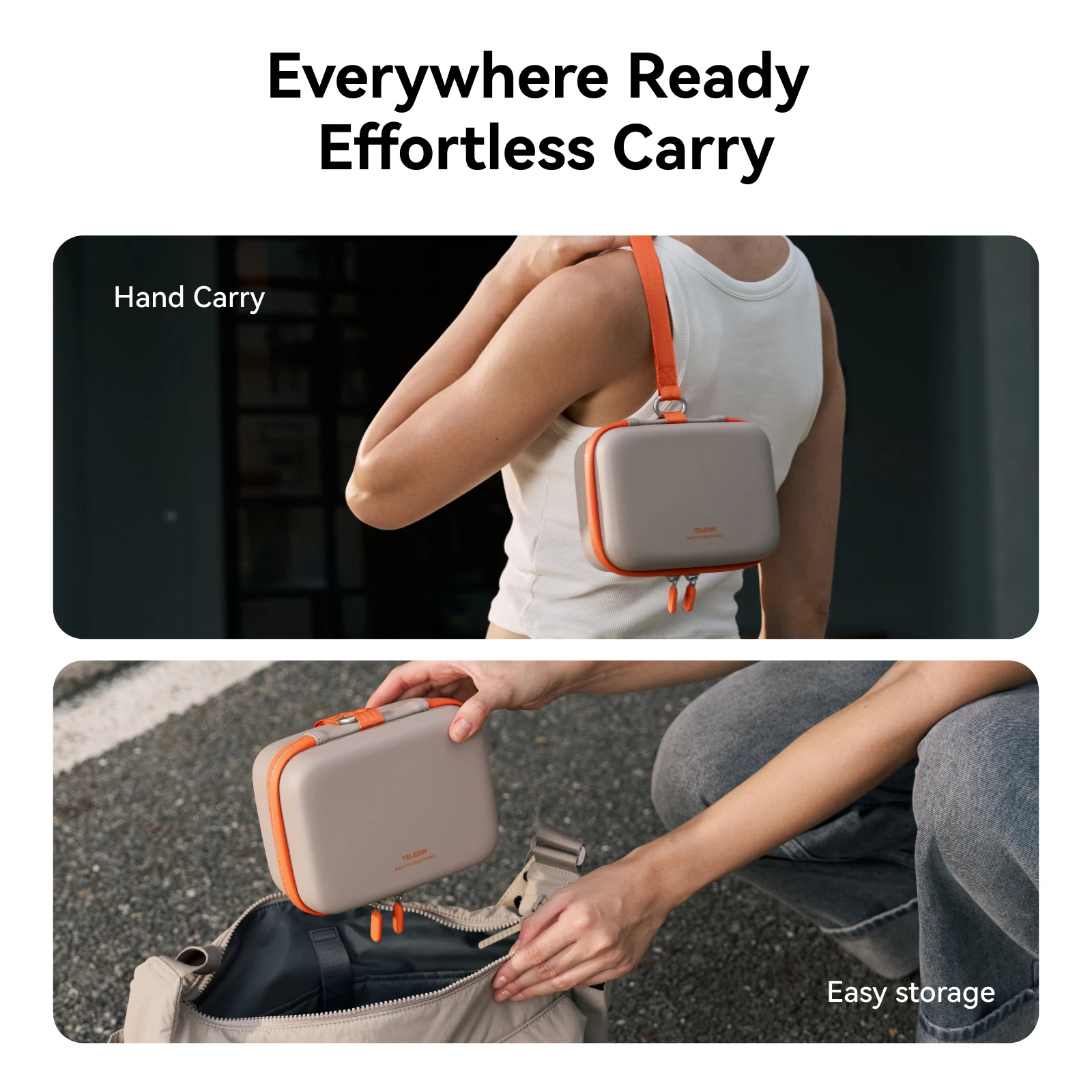 Telesin disadv portátil caso ação câmera saco de armazenamento para dji osmo ação 6 5pro 4 caixa de armazenamento protetora à prova dwaterproof água bolsa