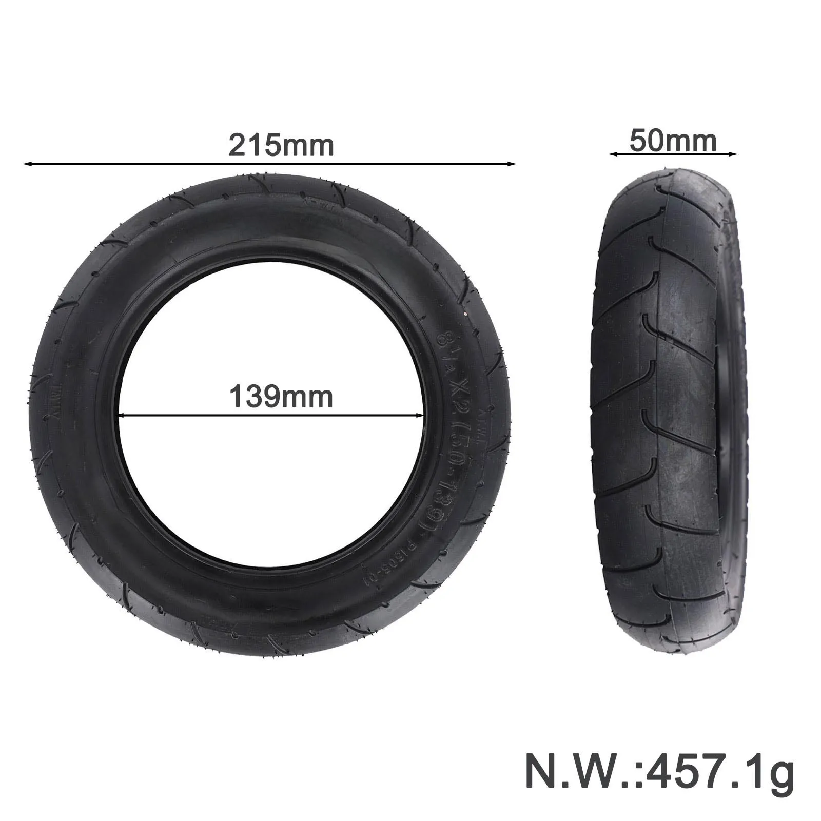 50-139 الإطارات 8.5 بوصة إطار سكوتر للدراجات البخارية الكهربائية خفيفة الوزن طويلة الأمد استخدام لا تتلف بسهولة للدراجات البخارية الكهربائية #5