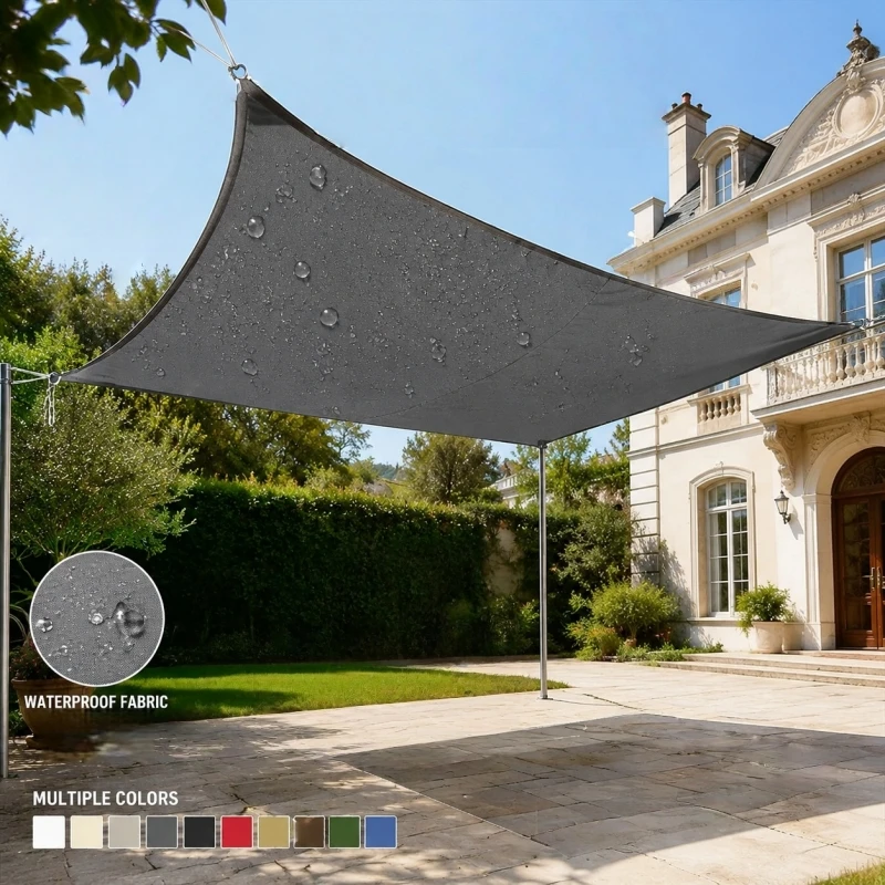 Outdoor Waterproof Sun Shade Sail Oxford Fabric Canopy UV Block Patio Garden Pool Pergola Cover Wind Resistant Awning Cloth
