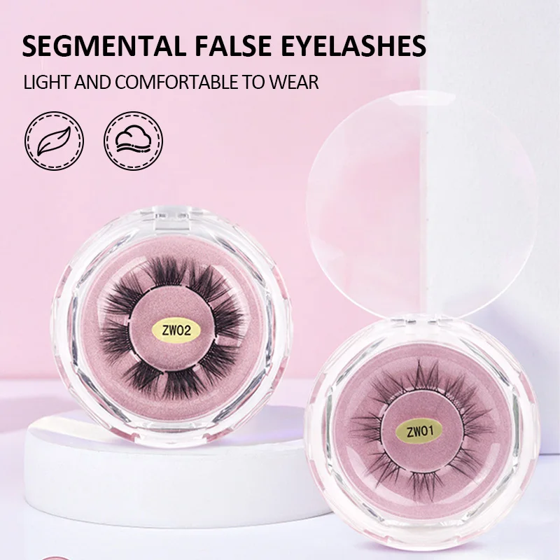 3D Segment Natural Curling Mink Three-Dimensional False Eyelashes Lightweight Handmade Mink Hair Natural Lashes Beauty Makeup