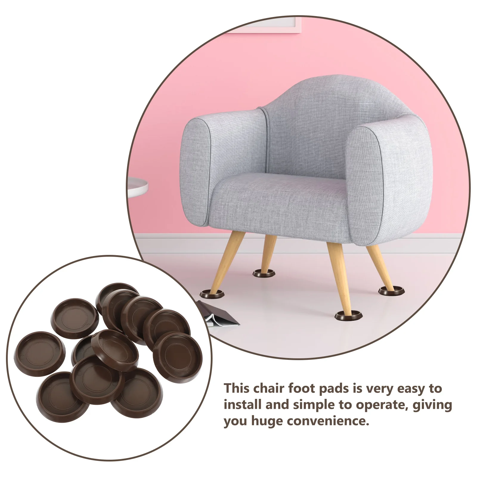 

10Pcs Chair Leg Furniture Pads Durable Anti-Skid Plastic Foot Pads Shock Absorption Noise Reducing Multi-Function Furniture