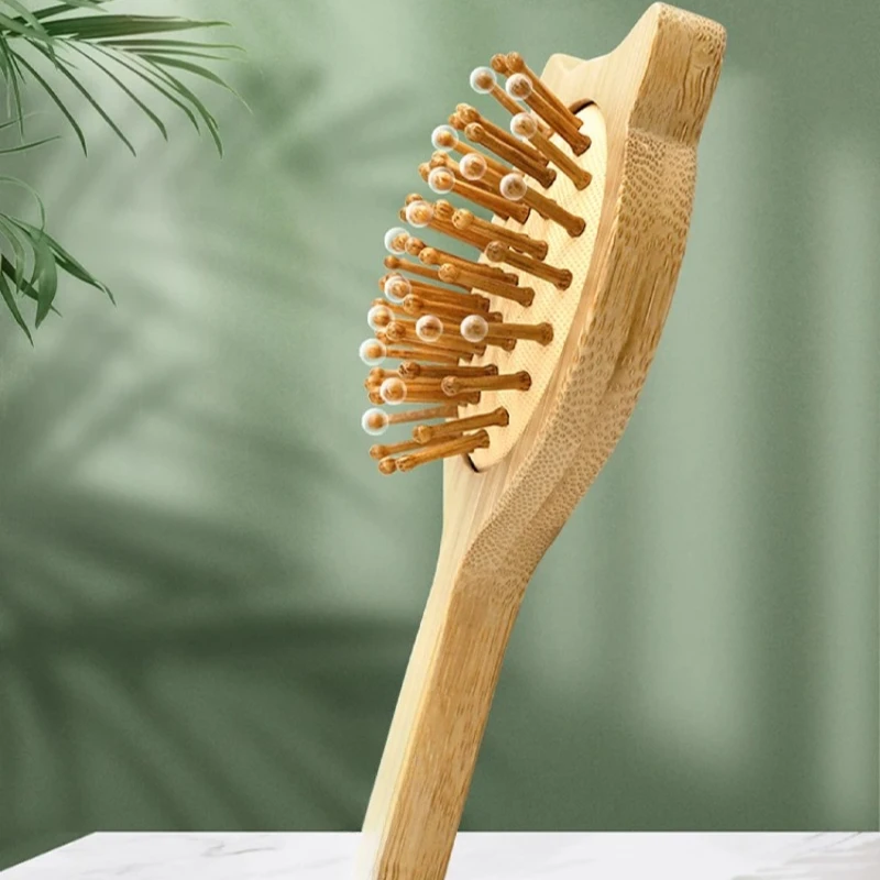 ايكو الخيزران فرشاة شعر طبيعة خشبية مكافحة ساكنة إزالة تشابك فرشاة الشعر فروة الرأس تدليك مشط وسادة هوائية أدوات التصميم للنساء الرجال