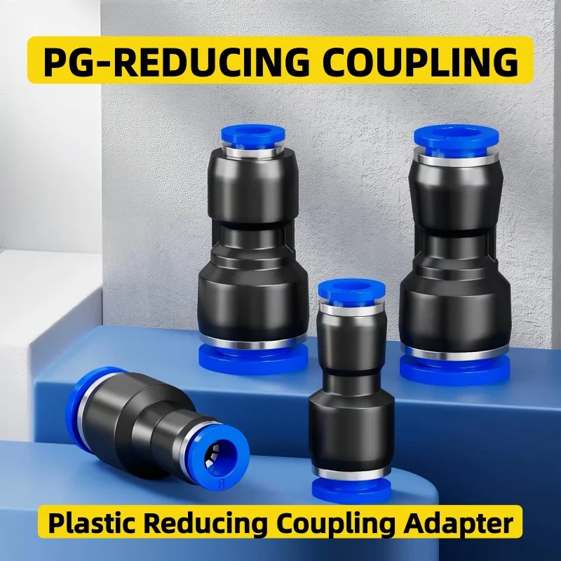 1PC PG Reducing Straight Pneumatic Quick Fitting Plastic Push‑in Tube Hose Connector PG6‑4/8‑6/10‑8/12‑10/8‑4/10‑6/12‑8