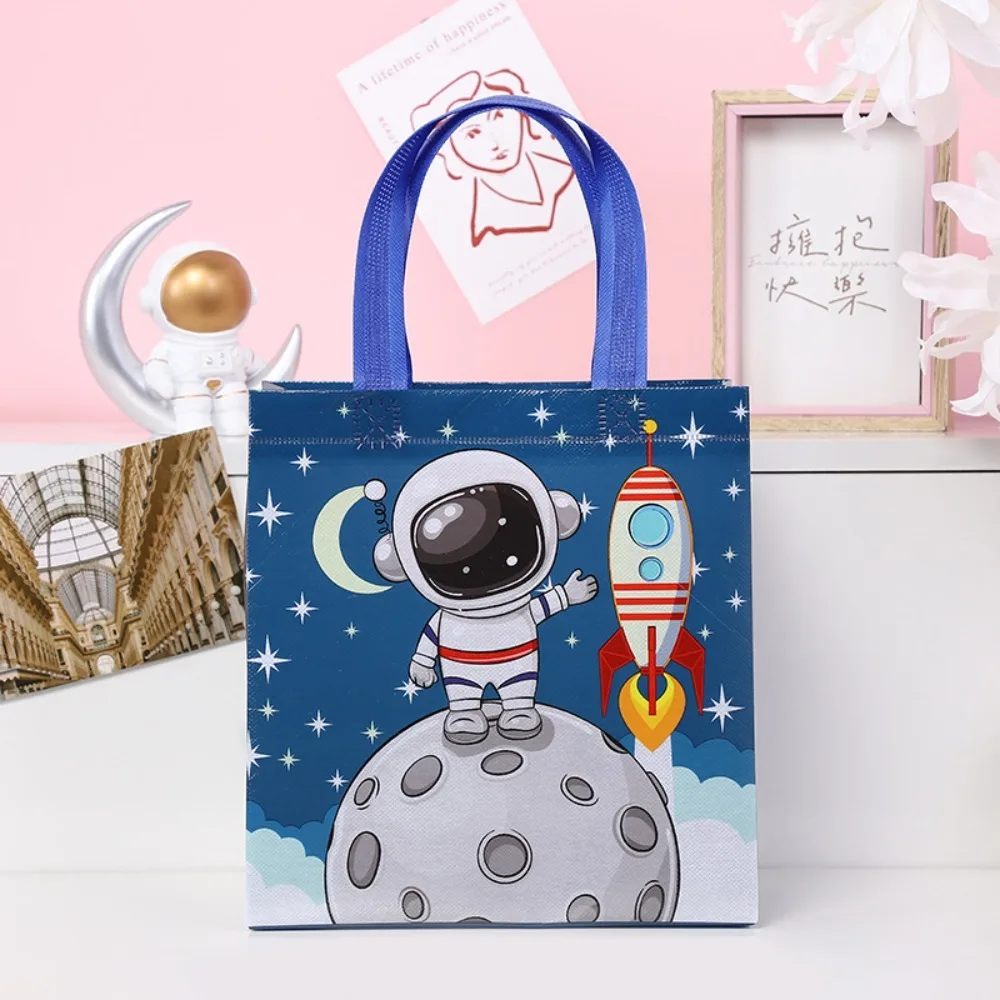 Cartoon Astronaut Non-woven Bag Space Shopping Bag Astronaut Tote Bag Candy Bag Storage Organizer Astronaut Gift Packaging Girl