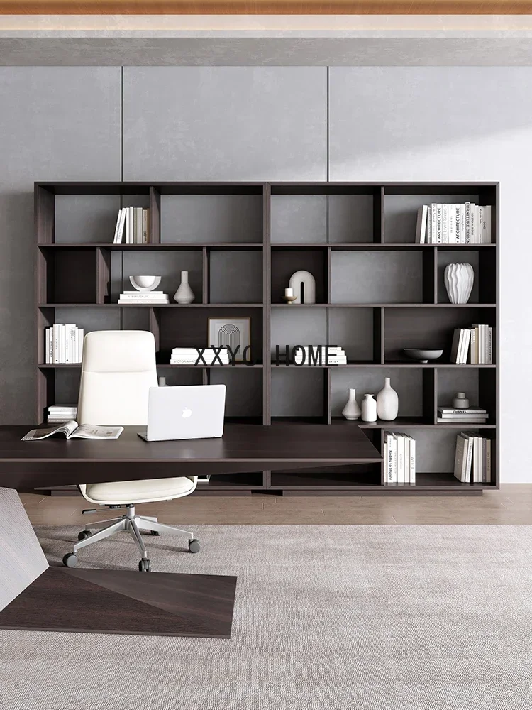 Smoky Black Oak Storage Modern Simple Home Living Room Combination Display Locker