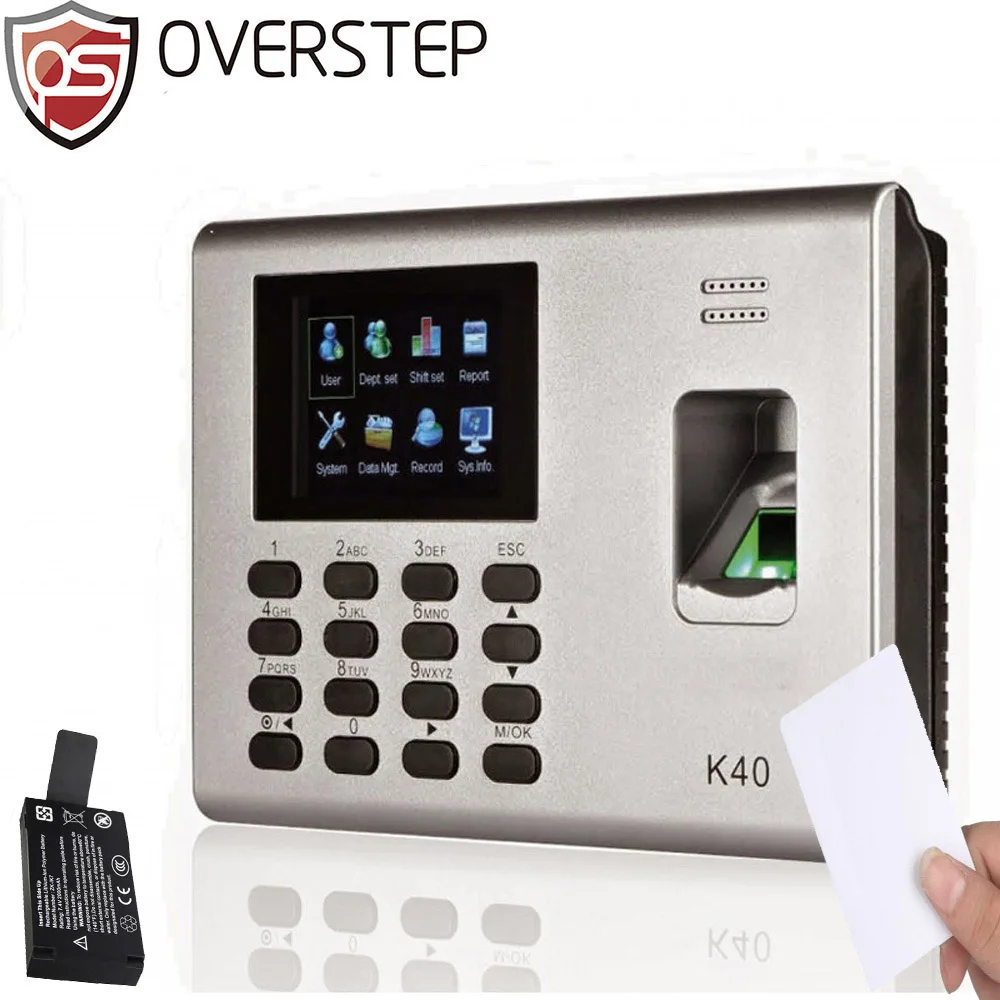 

K40 TCP/IP USB Biometric Fingerprint Time Attendance System Employee Office Time Clock Access Control With Built-in Battery K