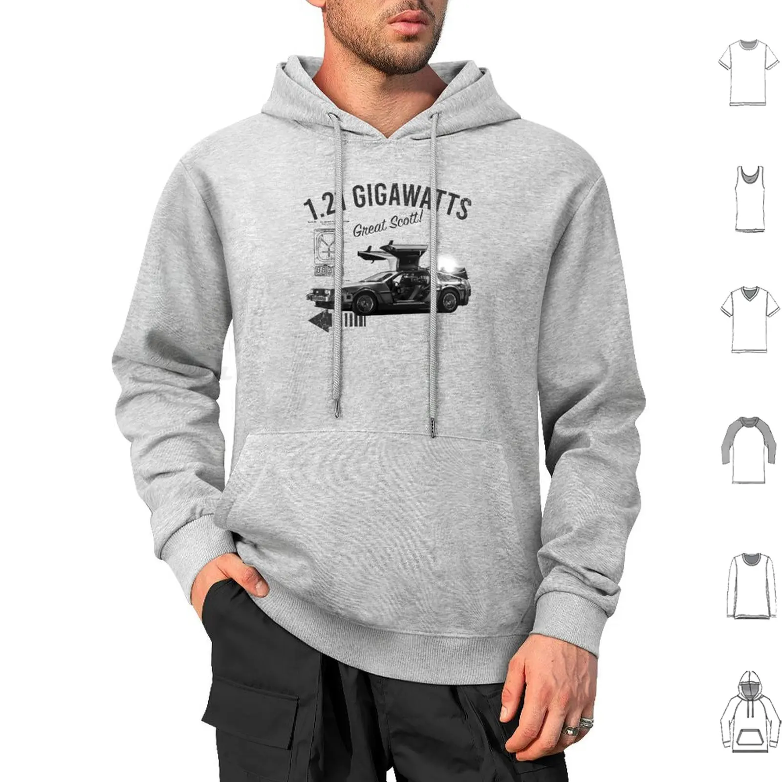 Back To The Future 1.21 Gigawatts Car ( ? Ucs Llc And Amblin ) Lts Hoodies Long Sleeve Back To The Future