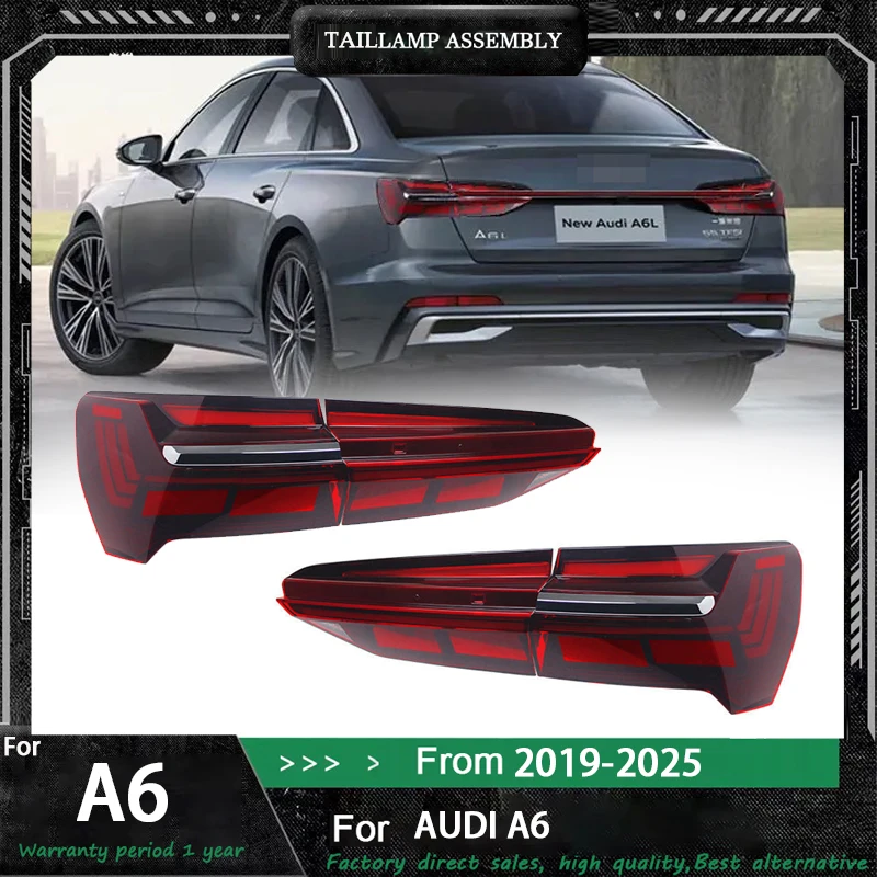 

For Audi A6L A6 C8 Taillights 2019 2020 2021 2022 2023 2024 LED Through Tail light Dynamic turn signal Flowing Rear Trunk Light