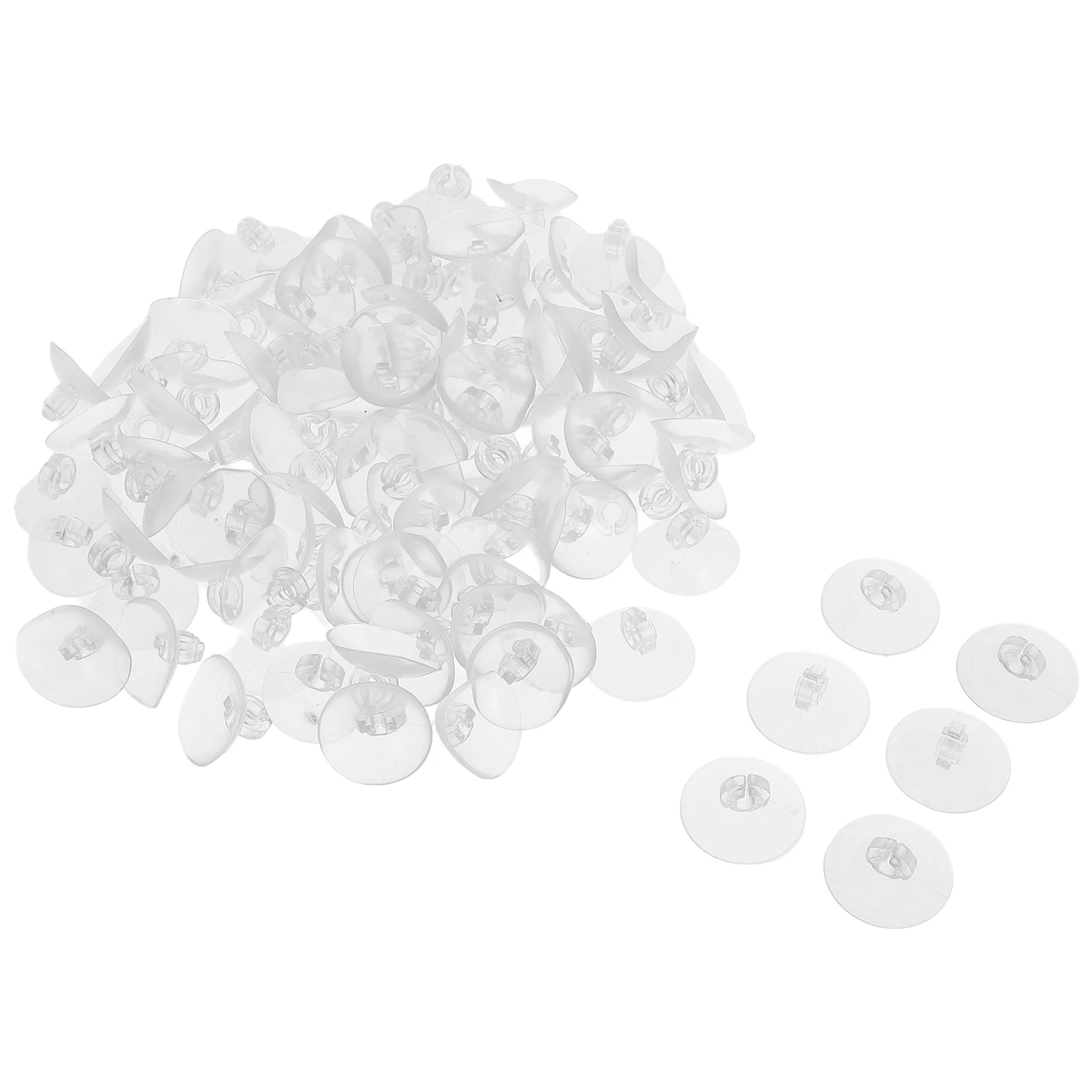 

100pcs Suction Cup Hooks Light Stand Christmas Clips Outdoor Hangers Clamps Transparent Plastic Shower Wire Cable Holder Mini