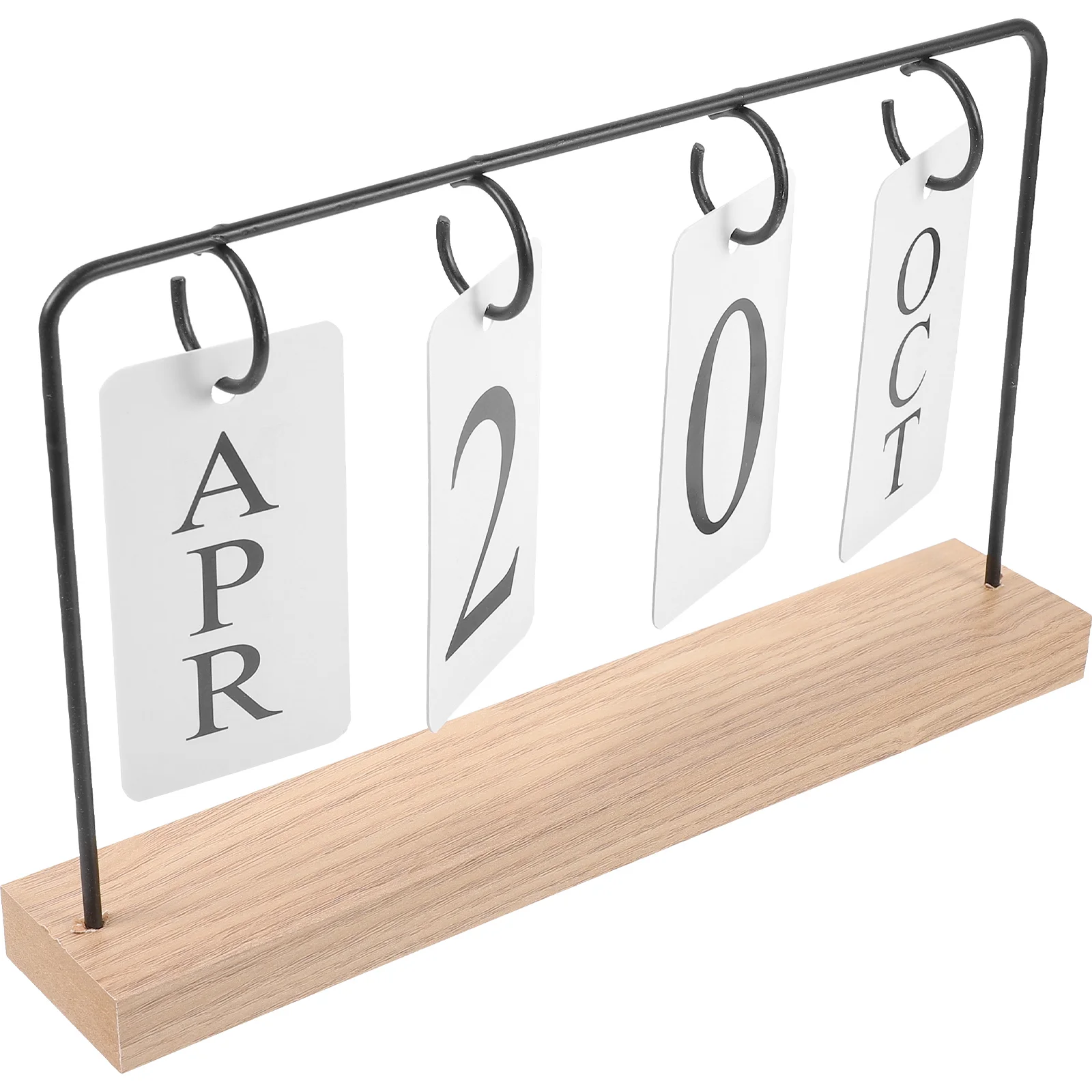 

Perpetual Calendar Creative Desk Accessories Wrought Iron for Wood Reusable Flip Vintage