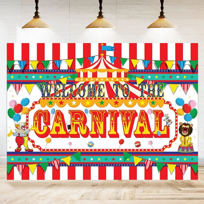 

Photography Backdrop Circus Carnival Arnival Balloons Carnival Photo Booth Props For Circus Carnival Party Banner