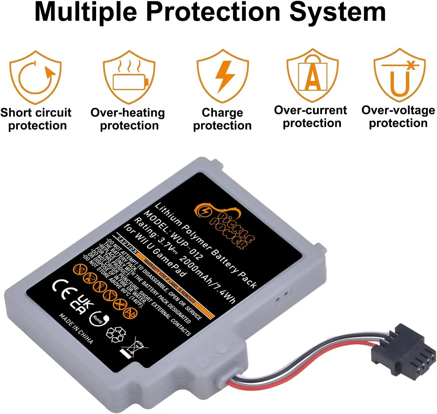 2000mAh استبدال بطارية قابلة للشحن لوي U غمبد WUP-012