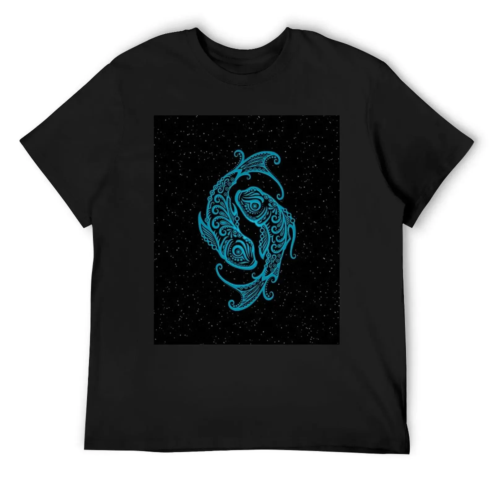 Blue Pisces Zodiac Sign in the Stars T-Shirt man clothes plus size clothes oversized t shirt men