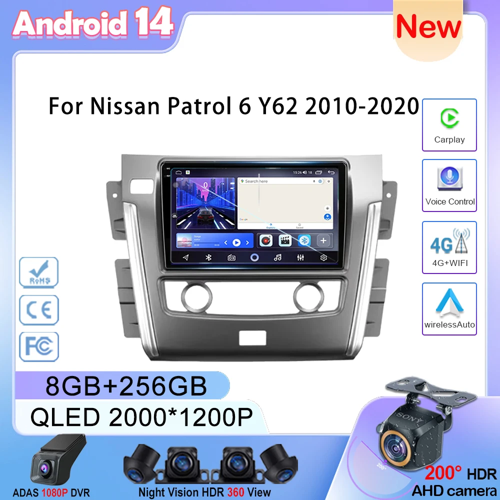 

For Nissan Patrol 6 Y62 2010-2020 Auto Radio 4G Player Android Car Multimedia GPS Navigation Video Carplay Video No 2din 2 din