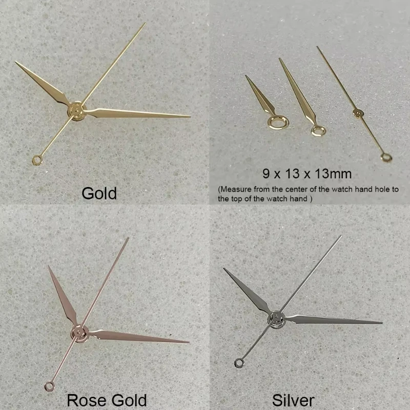 

Gold/Silver/Rose Gold Watch Pointers for NH35/NH36/4R/7S Movement No Luminous Nh35 Watch Hands Spare Part 13*13*9 mm