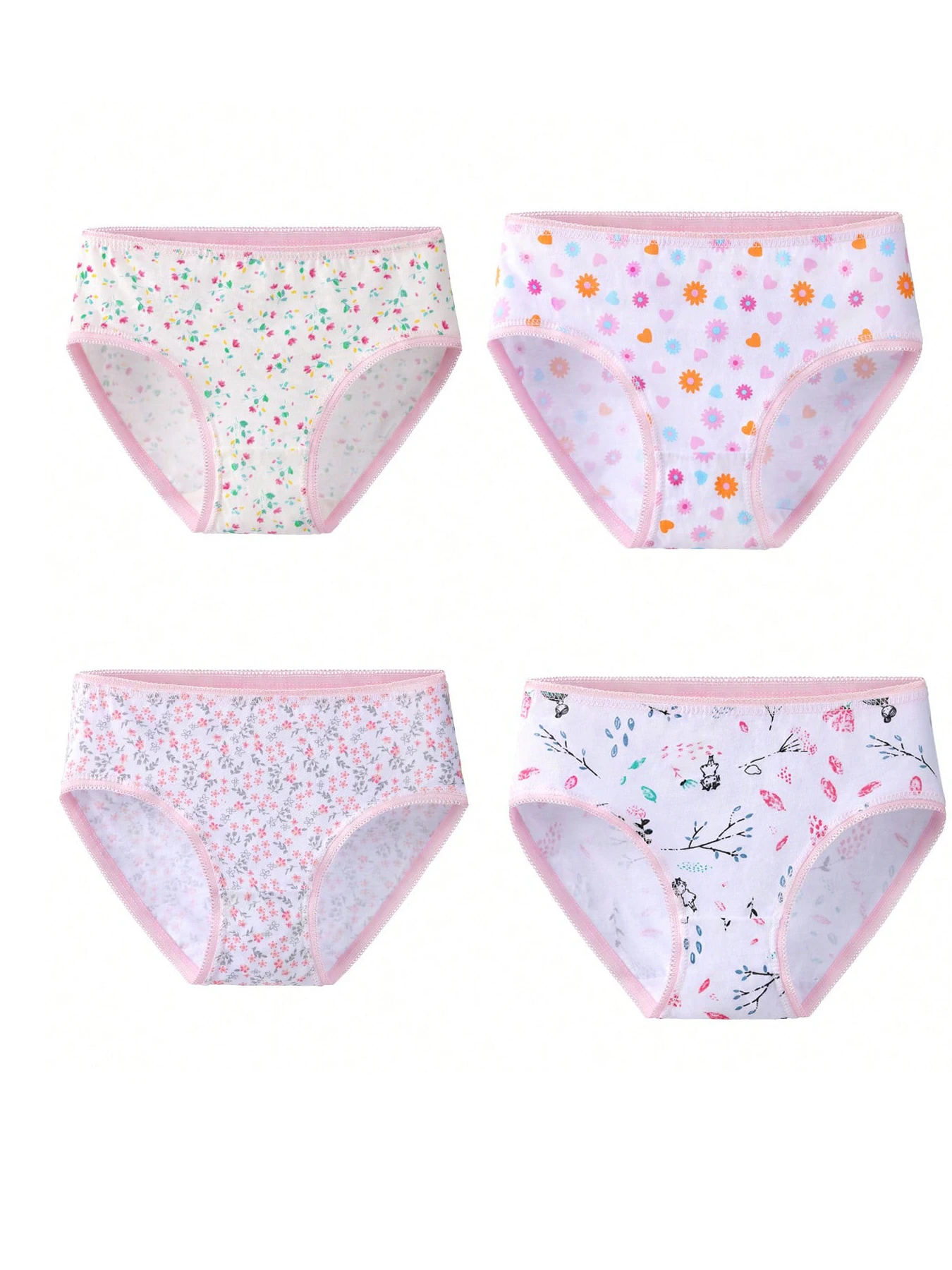 Random 12 Pieces of Cute cartoon Underwear for Girls in All Seasons, Soft Triangle Underwear, Comfortable and Breathable Shorts
